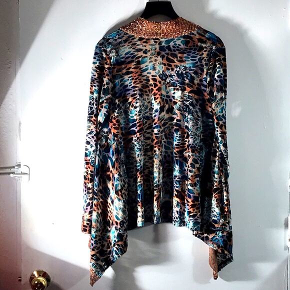 Albert Makali Abstract Print Open Jacket. M - Picture 5 of 6